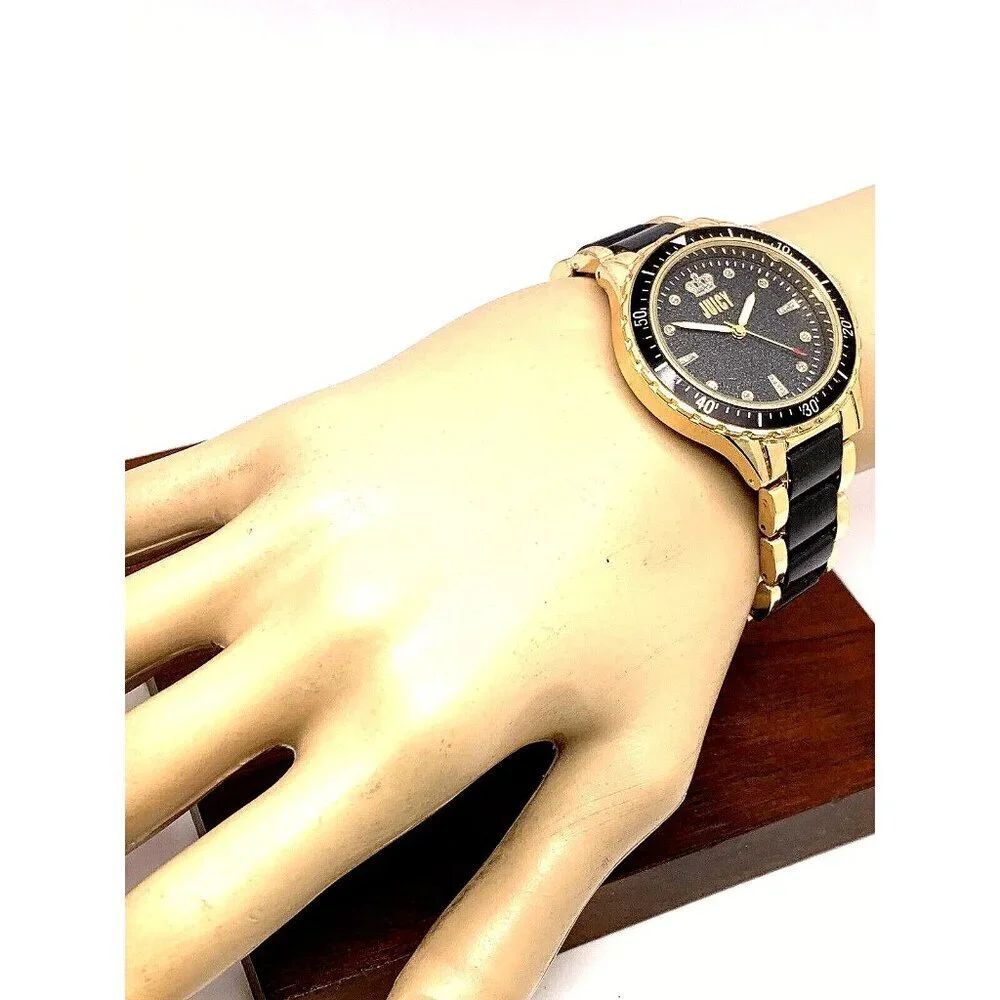Juicy By Juicy Couture Women's Watch JC/5022 Quartz Black Gold Tone Stee…